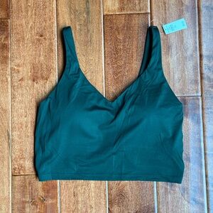 Aerie Offline Real Me Low Key Longline Sports Bra, mystical green, large